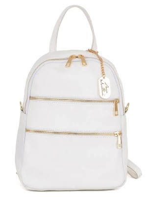Zdjęcie produktu Anna Morellini Skórzany plecak "Zeolla" w kolorze białym - 22 x 29 x 11 cm rozmiar: onesize