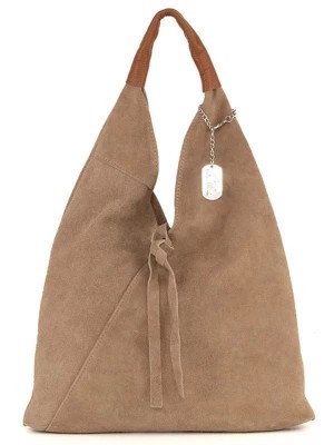 Zdjęcie produktu Anna Morellini Skórzany shopper bag "Eleonora" w kolorze szarobrązowym - 40 x 31 x 2 cm rozmiar: onesize
