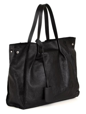 Zdjęcie produktu Anna Morellini Skórzany shopper bag "Nives" w kolorze czarnym - 40 x 31 x 15 cm rozmiar: onesize