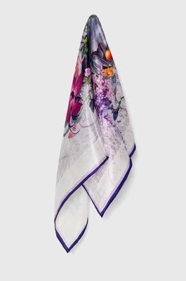 Zdjęcie produktu Answear Lab apaszka jedwabna kolor fioletowy wzorzysta