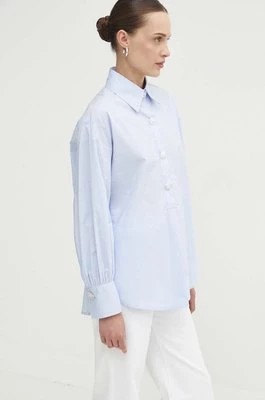 Zdjęcie produktu Answear Lab bluzka bawełniana damska kolor niebieski gładka