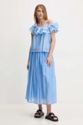 Zdjęcie produktu Answear Lab bluzka i spódnica kolor niebieski