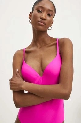 Zdjęcie produktu Answear Lab jednoczęściowy strój kąpielowy kolor różowy usztywniona miseczka