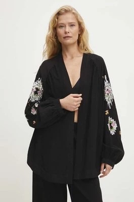 Zdjęcie produktu Answear Lab kimono kolor czarny oversize wzorzysta