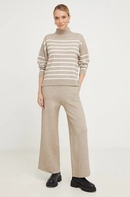 Zdjęcie produktu Answear Lab komplet sweter i spodnie z wełną kolor beżowy