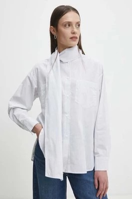 Zdjęcie produktu Answear Lab koszula bawełniana damska kolor biały relaxed z wiązanym dekoltem