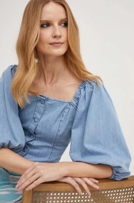 Zdjęcie produktu Answear Lab koszula bawełniana damska kolor niebieski