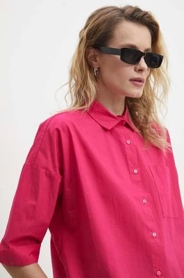 Zdjęcie produktu Answear Lab koszula bawełniana damska kolor różowy relaxed z kołnierzykiem klasycznym