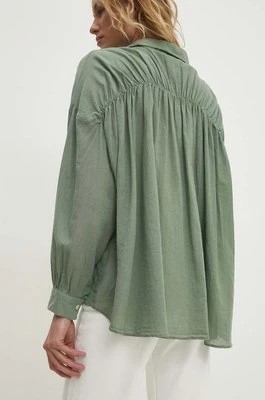 Zdjęcie produktu Answear Lab koszula bawełniana damska kolor zielony relaxed z kołnierzykiem klasycznym