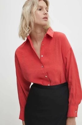 Zdjęcie produktu Answear Lab koszula damska kolor czerwony relaxed z kołnierzykiem klasycznym