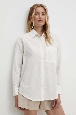 Zdjęcie produktu Answear Lab koszula z lnem kolor biały relaxed z kołnierzykiem klasycznym