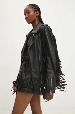 Zdjęcie produktu Answear Lab kurtka skórzana damska kolor czarny przejściowa