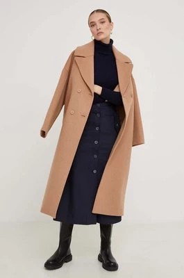 Zdjęcie produktu Answear Lab płaszcz wełniany kolor brązowy oversize