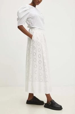 Zdjęcie produktu Answear Lab spódnica bawełniana kolor biały midi rozkloszowana