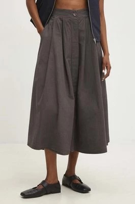 Zdjęcie produktu Answear Lab spódnica bawełniana kolor szary midi rozkloszowana