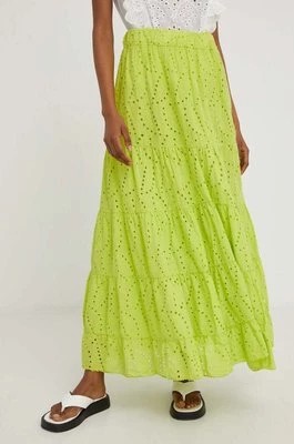 Zdjęcie produktu Answear Lab spódnica bawełniana kolor zielony maxi rozkloszowana