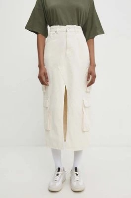 Zdjęcie produktu Answear Lab spódnica jeansowa kolor biały midi rozkloszowana