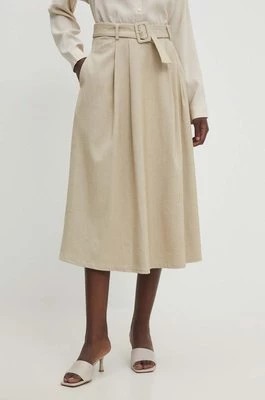 Zdjęcie produktu Answear Lab spódnica kolor beżowy midi rozkloszowana