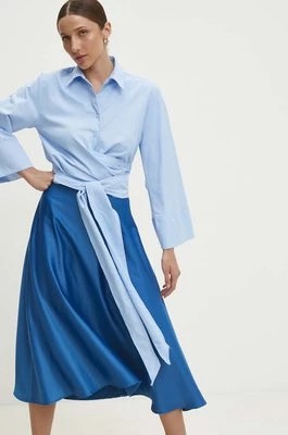 Zdjęcie produktu Answear Lab spódnica kolor niebieski midi rozkloszowana