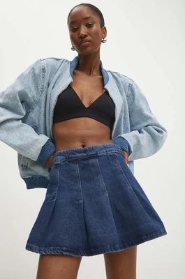 Zdjęcie produktu Answear Lab spódnicospodnie jeansowe kolor granatowy gładkie high waist