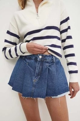 Zdjęcie produktu Answear Lab spódnicospodnie jeansowe kolor niebieski gładkie high waist