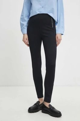 Zdjęcie produktu Answear Lab spodnie damskie kolor granatowy dopasowane high waist