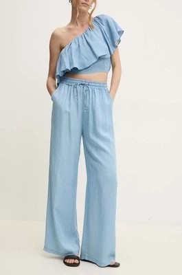 Zdjęcie produktu Answear Lab spodnie damskie kolor niebieski proste high waist