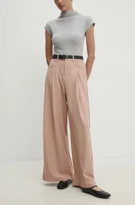 Zdjęcie produktu Answear Lab spodnie damskie kolor różowy szerokie high waist