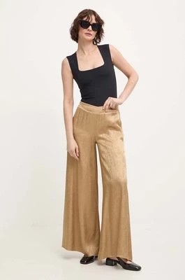 Zdjęcie produktu Answear Lab spodnie damskie kolor złoty szerokie high waist