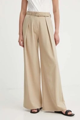 Zdjęcie produktu Answear Lab spodnie z wełną kolor beżowy proste high waist