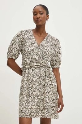 Zdjęcie produktu Answear Lab sukienka bawełniana kolor beżowy mini rozkloszowana