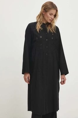 Zdjęcie produktu Answear Lab sukienka bawełniana kolor czarny midi oversize