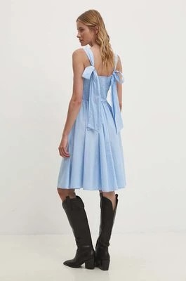 Zdjęcie produktu Answear Lab sukienka bawełniana kolor niebieski mini rozkloszowana