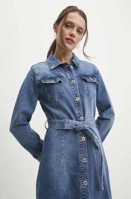 Zdjęcie produktu Answear Lab sukienka jeansowa kolor niebieski mini dopasowana