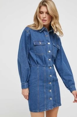 Zdjęcie produktu Answear Lab sukienka jeansowa PREMIUM DENIM kolor niebieski mini prosta