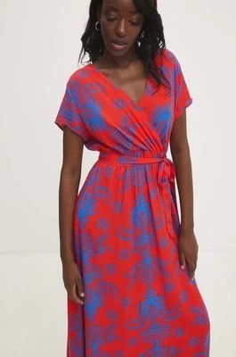 Zdjęcie produktu Answear Lab sukienka kolor czerwony maxi rozkloszowana