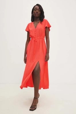 Zdjęcie produktu Answear Lab sukienka kolor pomarańczowy midi prosta