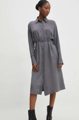 Zdjęcie produktu Answear Lab sukienka kolor szary midi rozkloszowana