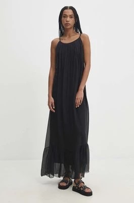 Zdjęcie produktu Answear Lab sukienka z jedwabiem kolor czarny maxi rozkloszowana