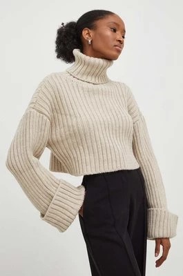 Zdjęcie produktu Answear Lab sweter damski kolor beżowy ciepły z golfem