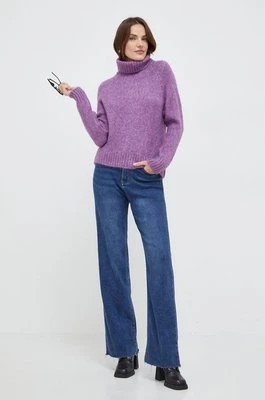 Zdjęcie produktu Answear Lab sweter damski kolor fioletowy ciepły z golfem