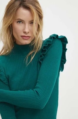 Zdjęcie produktu Answear Lab sweter damski kolor zielony lekki z półgolfem