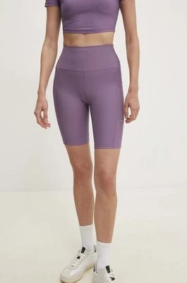 Zdjęcie produktu Answear Lab szorty damskie kolor fioletowy gładkie high waist