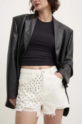 Zdjęcie produktu Answear Lab szorty jeansowe damskie kolor biały z aplikacją high waist