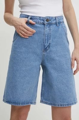 Zdjęcie produktu Answear Lab szorty jeansowe damskie kolor niebieski gładkie high waist
