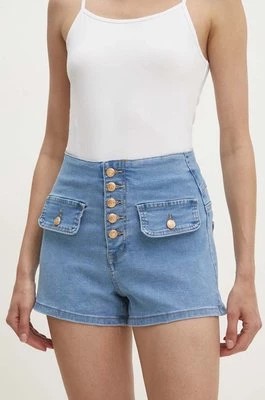 Zdjęcie produktu Answear Lab szorty jeansowe damskie kolor niebieski gładkie high waist