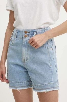 Zdjęcie produktu Answear Lab szorty jeansowe damskie kolor niebieski gładkie high waist