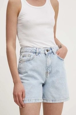 Zdjęcie produktu Answear Lab szorty jeansowe damskie kolor niebieski gładkie high waist