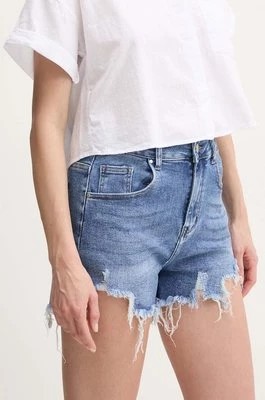 Zdjęcie produktu Answear Lab szorty jeansowe damskie kolor niebieski gładkie high waist