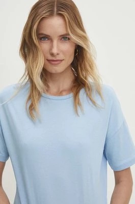 Zdjęcie produktu Answear Lab t-shirt bawełniany damski kolor niebieski